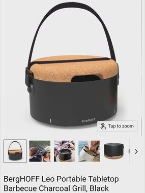 BergHOFF Black Tabletop Grill with Cork Base